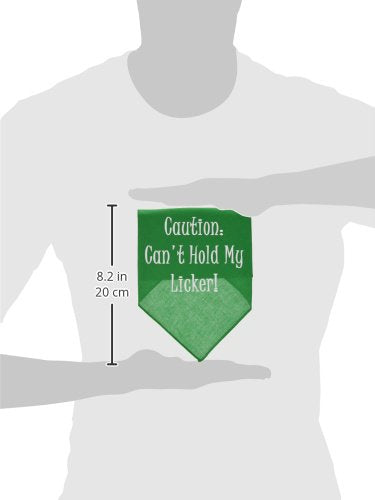Mirage Pet Products Can't Hold My Licker Screen Print Bandana for Pets, Large, Emerald Green