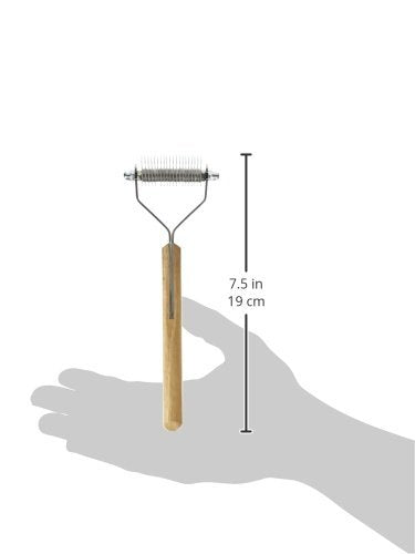 Mars Coat King Dematting Rake for Dogs & Cats, Blunt 20-Blade, Stainless Steel with Wooden Handle, Model 99M-55020, Made in Germany