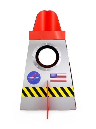 American Cat Club Cat House - Space Ship Design with Scratcher & Catnip, Model ACC2040, Cardboard Material