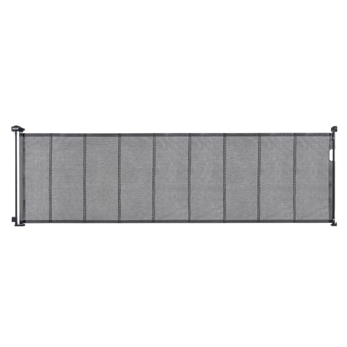 Vevor Retractable Baby Gates For Stairs, Extends Up To 116' Wide, Mesh Dog Gate For The House, 34' Tall Extra Wide Child Safety Gates For Doorways, Hallways, Pet Cat Gate Indoor & Outdoor, Black