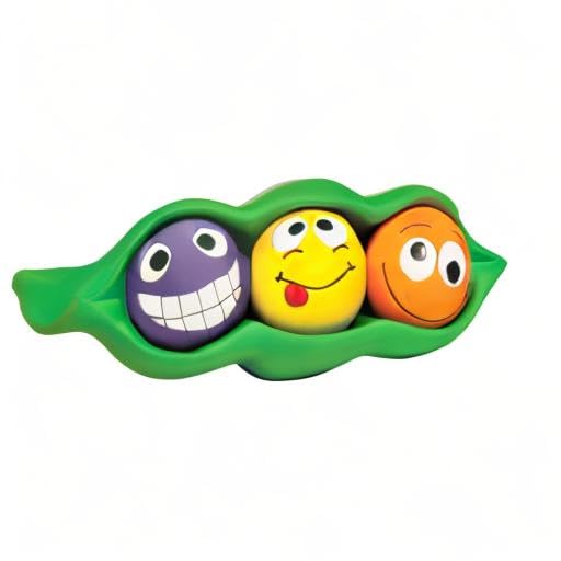 Multipet Three Peas in A Pod Dog Toy - 7.5 inch Natural Rubber, Assorted Colors, Model MU61245