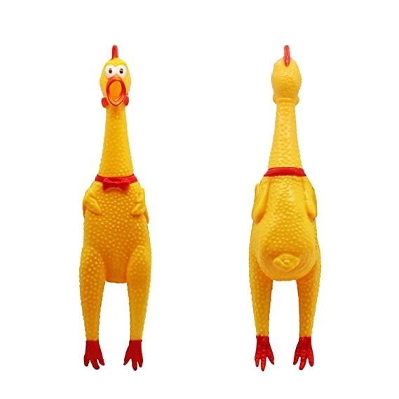 Psk Pet Mart Squawking Chicken Rubber Toy With Sound, Chicken Large Hen Toy For Playing Kids And Dogs