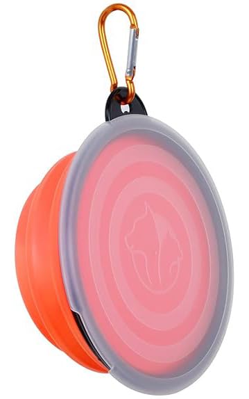 Kutkut Silicone Collapsible Dog Bowl,Portable And Foldable Pet Travel Bowls Collapsable Dog Water Feeding Bowls Dish For Dogs Ca
