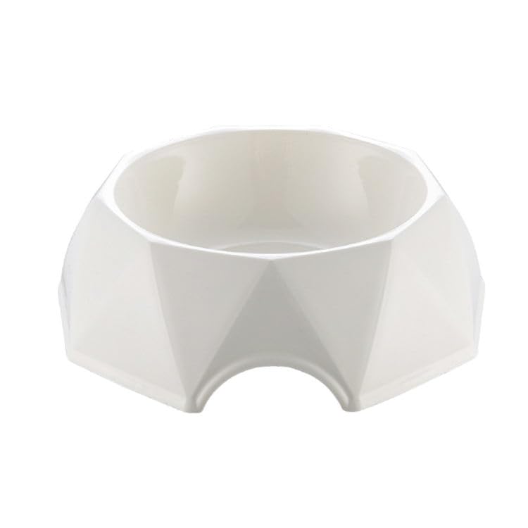 Emily Pets Durable Plastic Pet Food & Water Bowl | NonSlip Geometric Design Dog Cat Feeding Bowl | Lightweight & Easy To Clean 