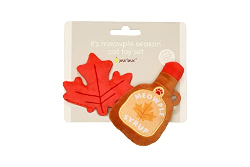 Pearhead Maple Cat Toys, Holiday Pet Toy, Thanksgiving Cat Toy, Crinkle And Cat Nip Toys, Cat Teaser Toys, Must Have Pet Accessories For Pet Owners, Toys To Play Chase Exercise, Set Of 2