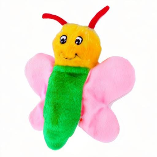 ZippyPaws - Crinkles, Squeaky Plush Small Dog Toy - Butterfly