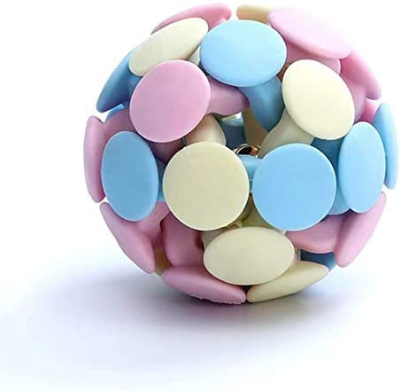 Pets Empire Rainbow Rubber Dog Balls, Bite Resistant Bouncy Dogs Ball With Bells, Indestructable Pet Training Balls, Non Toxic 