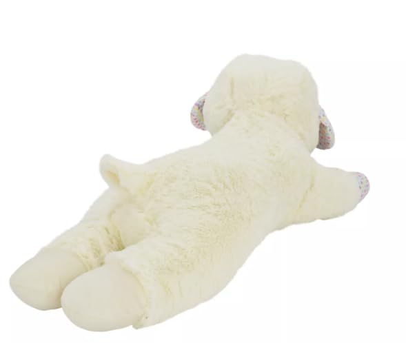 Multipet Jumbo Spring Flower Lamb Chop with Polka Dot Ears and Paws Plush Squeaker Dog Toy - 24