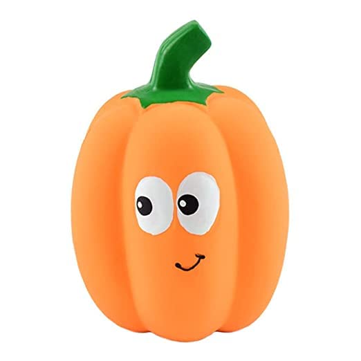 D&C Paws Durabel Non Toxic Pet Squeaky Sound Pumpkin Toy | Squeaking Durability I Chew Molar Toy For Dogs And Puppies (Orange)