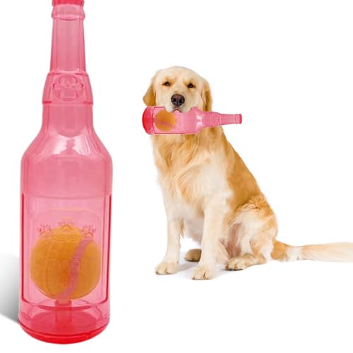 Metionc Dog Toys For Aggressive Chewers,Rubber Bottle Dog Toy Contains Tennis Ball,Indestructible Dog Toys For Large Dogs, Durab