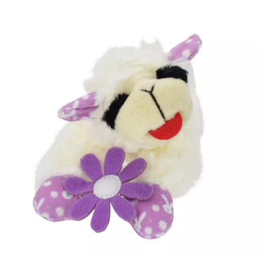 Multipet Lamb Chop Mini Flower Bunny Print Dog Toy - 6''