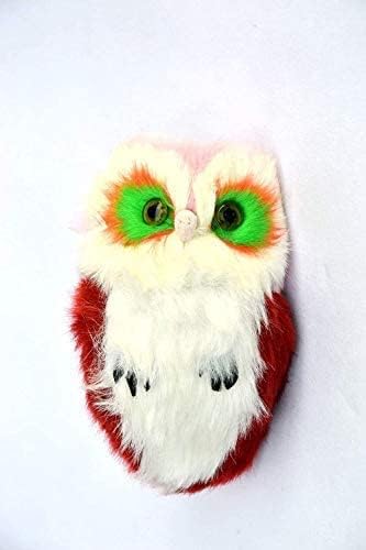 Kspups Pet Cat Sisal Rope Rattle Scratcher Molar Owl Shape Toy With Colorful Feather Ideal For Chewing And Playing Small Dogs (C