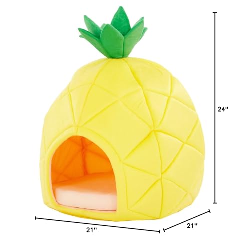 Yml Pineapple Pet Bed House, Medium, Yellow