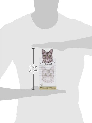 Tabby Cat Magnetic List Pads Uniquely Shaped Sticky Notepad Measures 8.5 by 3.5 Inches