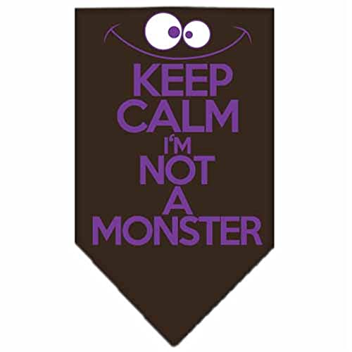 Mirage Pet Products Keep Calm Screen Print Bandana, Brown, Large