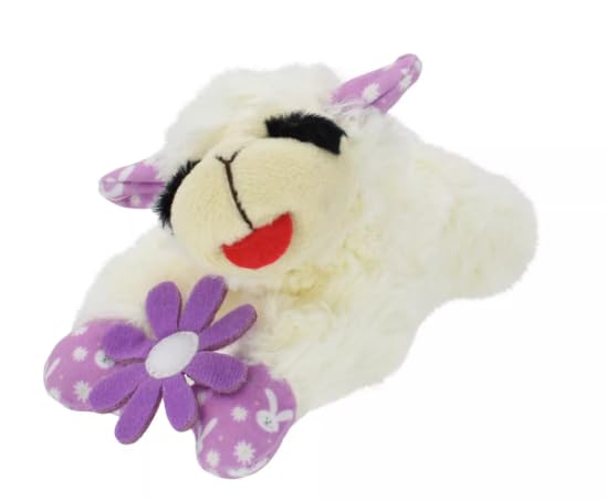 Multipet Lamb Chop Mini Flower Bunny Print Dog Toy - 6''