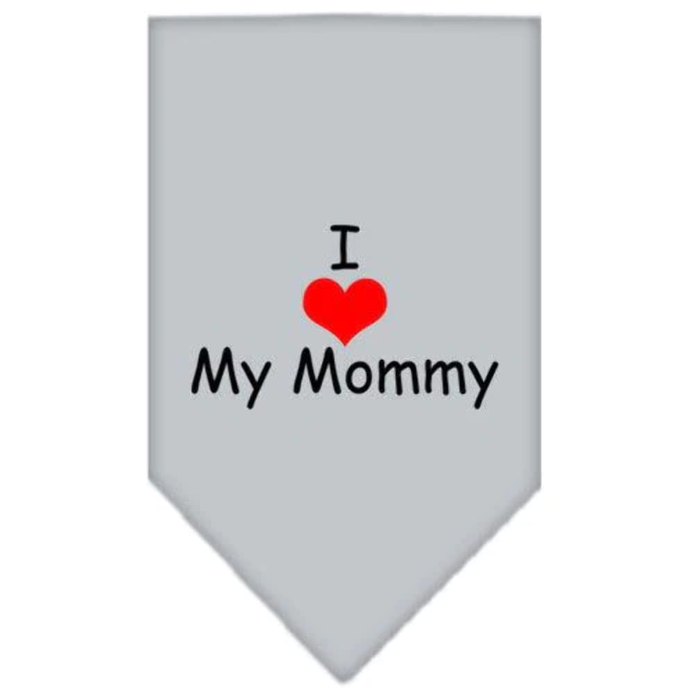 Pet and Dog Bandana Screen Printed, "I Love My Mommy" Orange Small