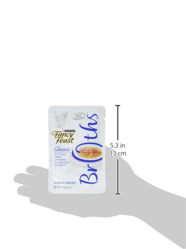 Purina Fancy Feast Limited Ingredient Wet Cat Food Complement, Broths With Tuna, Shrimp & Whitefish - (Pack of 16) 1.4 oz. Pouch