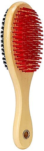 Woofy Double Sided Wooden Handle Double Sided Brush For Dogs | Long & Short Hair | Grooming & Massaging Brush | Shedding Tool Re