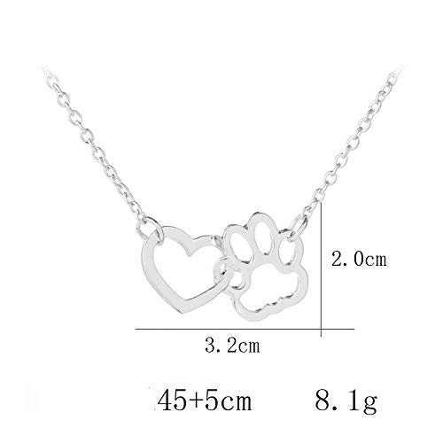 Sisadodo Paw Print Necklace For Women Girls Dog Cat Pet Footprints Choker Necklace Jewelry For Birthday Christmas Gifts Gold