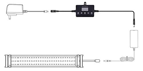 KZKR LED Aquarium Light Timer & Dimmer, Adjustable Control, Black, Aluminum, 1 Timer/Dimmer