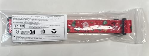 Hqyddmi Christmas Dog Collar With Santa Print, Soft Comfortable Adjustable Collars For Small Medium Large Dogs(Christmas,M)
