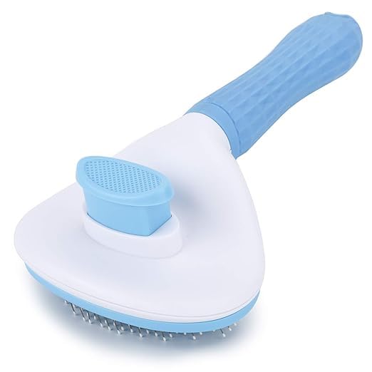Self Cleaning Slicker Brush For Dogs & Cats | Pet Grooming Brush For Shedding, Deshedding & Undercoat Removal | Skin Massaging D