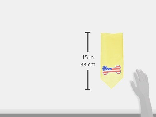 Mirage Pet Products Bone Flag American Screen Print Bandana for Pets, Large, Yellow