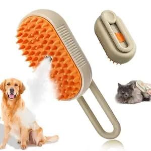 4In1 Electric Cat Dog Grooming Steam Brush With Spray Mist Soft Silicone Bristles Pet Shedding Comb Hair Remover Massage Clean