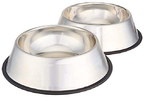 Puphe Stainless Steel Dog And Cat Feeding Bowl Durable And Long Lasting (Buy 1 Get 1 Free) (Medium)