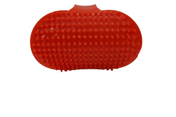 Fairbizps Dog Grooming Brush, Pet Shampoo Bath Brush Soothing Massage Rubber Comb With Adjustable Ring Handle For Long Short Hai
