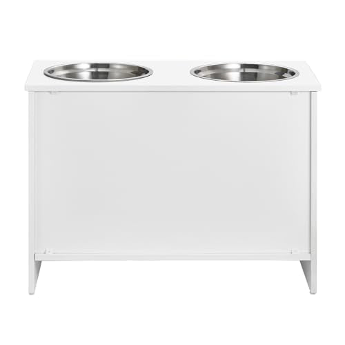 VEVOR Pet Feeding Station w/ 2 Elevated Dog Bowls Dog Food & Toy Storage Cabinet