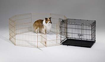 Midwest Homes For Pets Dog Exercise Pen & Playpen, 24'W X 24'H, No Door, Gold Zinc