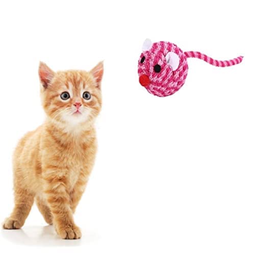 Adorable Plush Ball Molar Toy Mouse Head Cat Playing Props Cat Teaser Bell (Purple Color) Pet Toy
