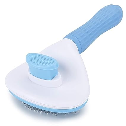 Furbies Dog Comb Self Cleaning Slicker Brush, Pet Grooming Shedding Brush For Dogs And Cats  Easy To Remove Loose Undercoat, Pe