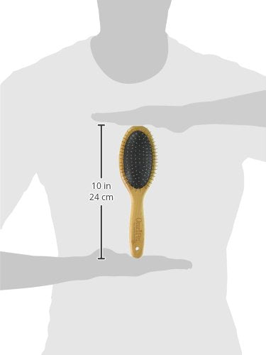 Omnipet Pro-Finish Pin Grooming Brush With Carbonized Bamboo Handle, Large, 9'
