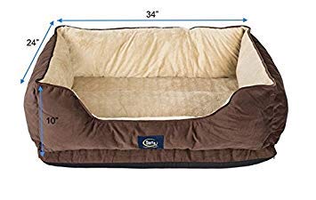 Serta Ortho Cuddler Pet Bed, Mocha - 24"x13.5"x14.5", Ortho Foam Comfort for Dogs and Cats