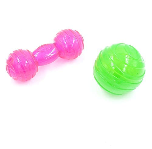 Psk Pet Mart Colorful Ball And Bone Toy Set Combo For Dogs (Color May Vary) 2 Pcs