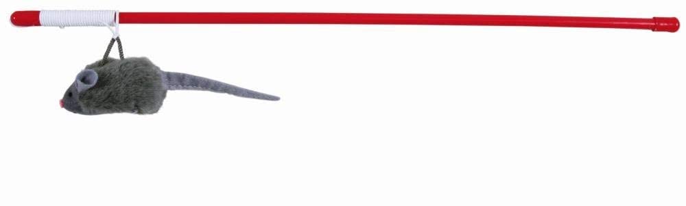 Trixie Cat Playing Rod With Squeaky Mouse Toy, Interactive Teaser Wand For Cats & Kittens, Encourages Chasing, Jumping And Exerc