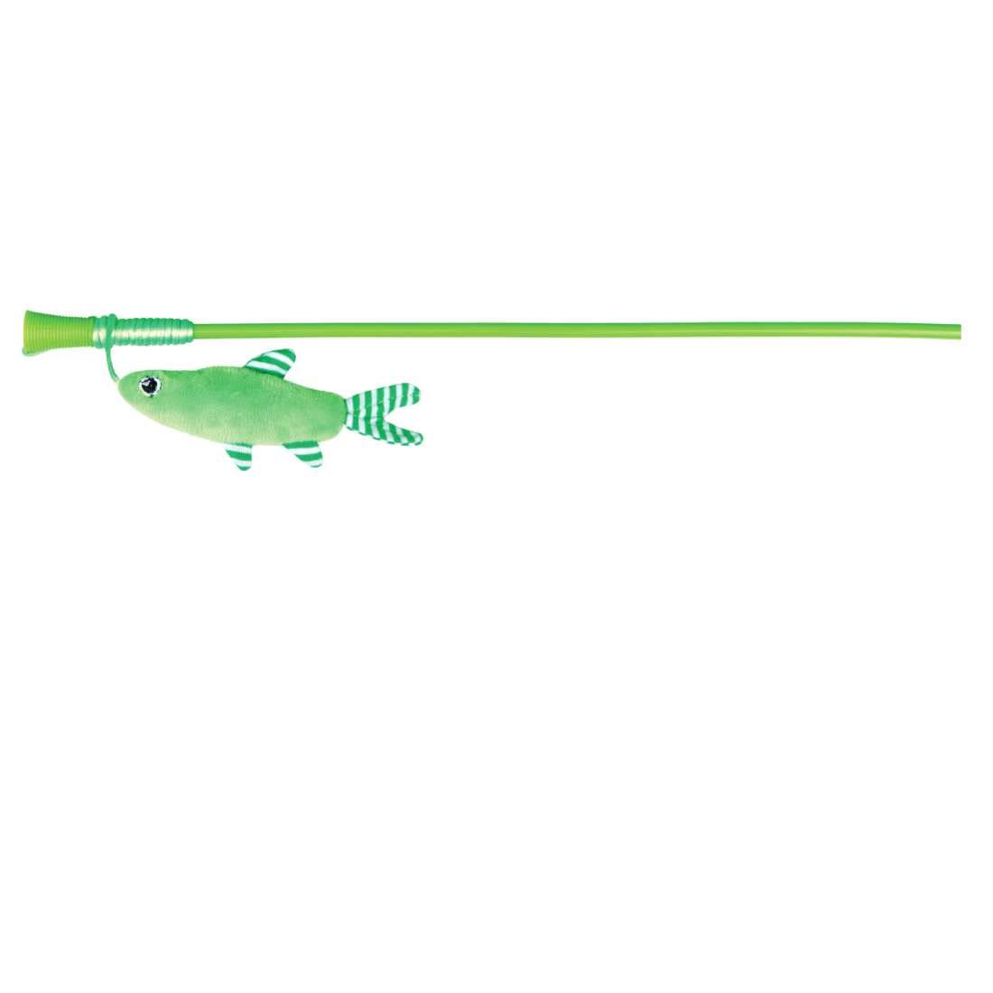 Trixie Playing Rod With Plush Fish An Interactive Teaser Toy, Encourages Cats Natural Hunting Instinct Can Be Dusted With Catnip