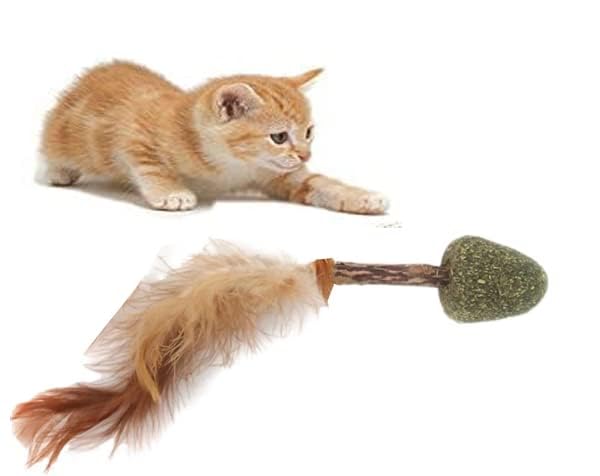 D&C Paws Interactive Catnip Assorted Soft Feather Silver Vine Sticks Exquisite Ball Pet Biting Chew Teething Toy Suitable For Ch