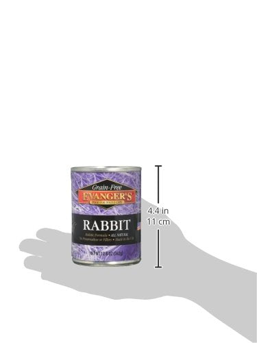 Evangers Grain-Free Single Protein Game Meats for Dogs & Cats, Rabbit, 12.8 OZ, Pack of 12