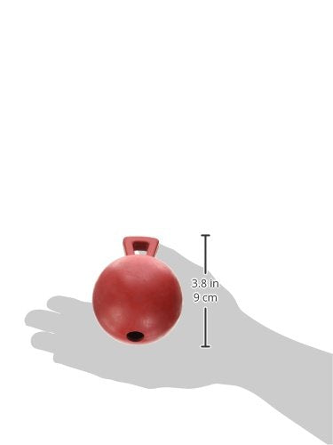 Jolly Pets Tug-N-Toss Heavy Duty Dog Toy Ball With Handle, 3 Inches/Mini, Red (403 Rd)