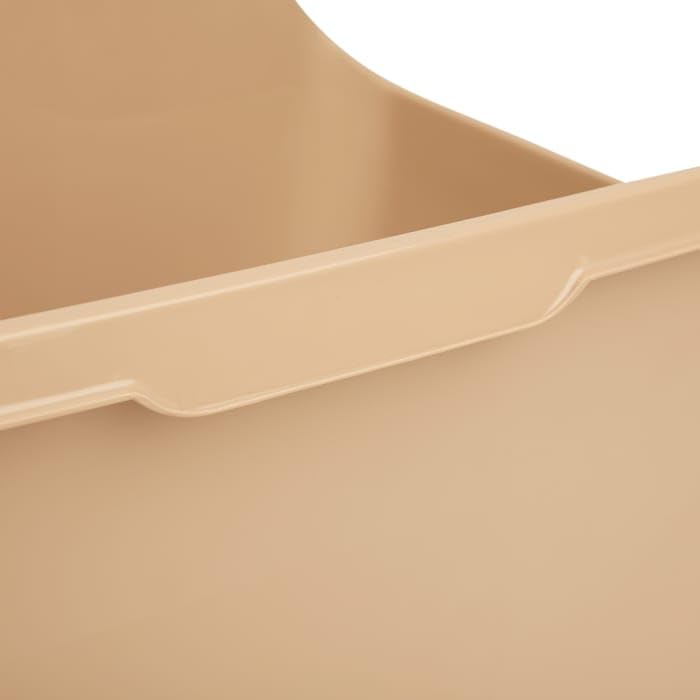 SO PHRESH High-Back Litter Box, Tan, X-Large, 24" L x 18" W x 10" H, Durable Resin Design