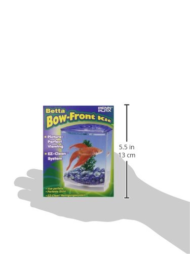 Penn-Plax Betta Bowfront Aquarium Tank Kit - 1 Chamber, Blue, Plastic, Model BBT2