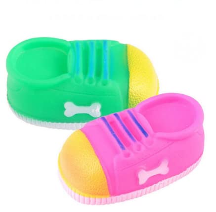 Psk Pet Mart Pets Squeaky Toys For Puppy,Shoe Shaped Teething, Dog Chew Christmas Small Dogs Squeaker Latex Rubber Soft Ball Che
