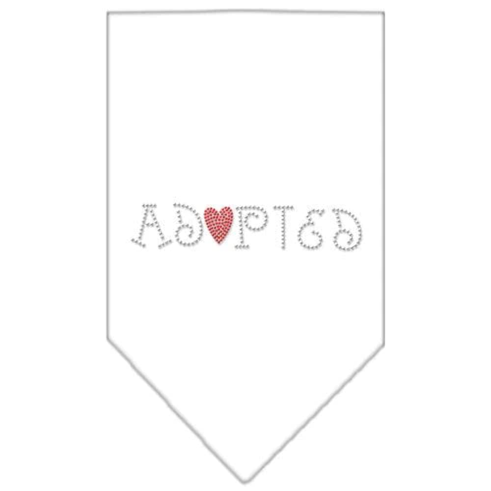 Mirage Pet Products Adopted Rhinestone Bandana, Large, White