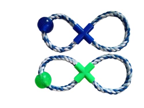Dog Trust Imported, Tennis Ball, Rope Tug, Chew Toy For Puppy/Dog With Rubber Ball (Green Ball)