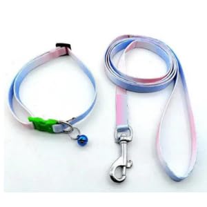 Furbies Dog Collar And Leash Set Puppy Rainbow Color, Adjustable Nylon Collar With Leash For Small Dogs, Quick Release And Breat