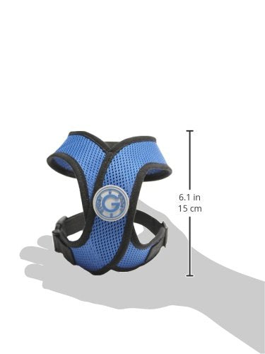 Gooby Choke Free Comfort X Soft Harness, Small, Blue, Polyester, Model 04110-BLU-S